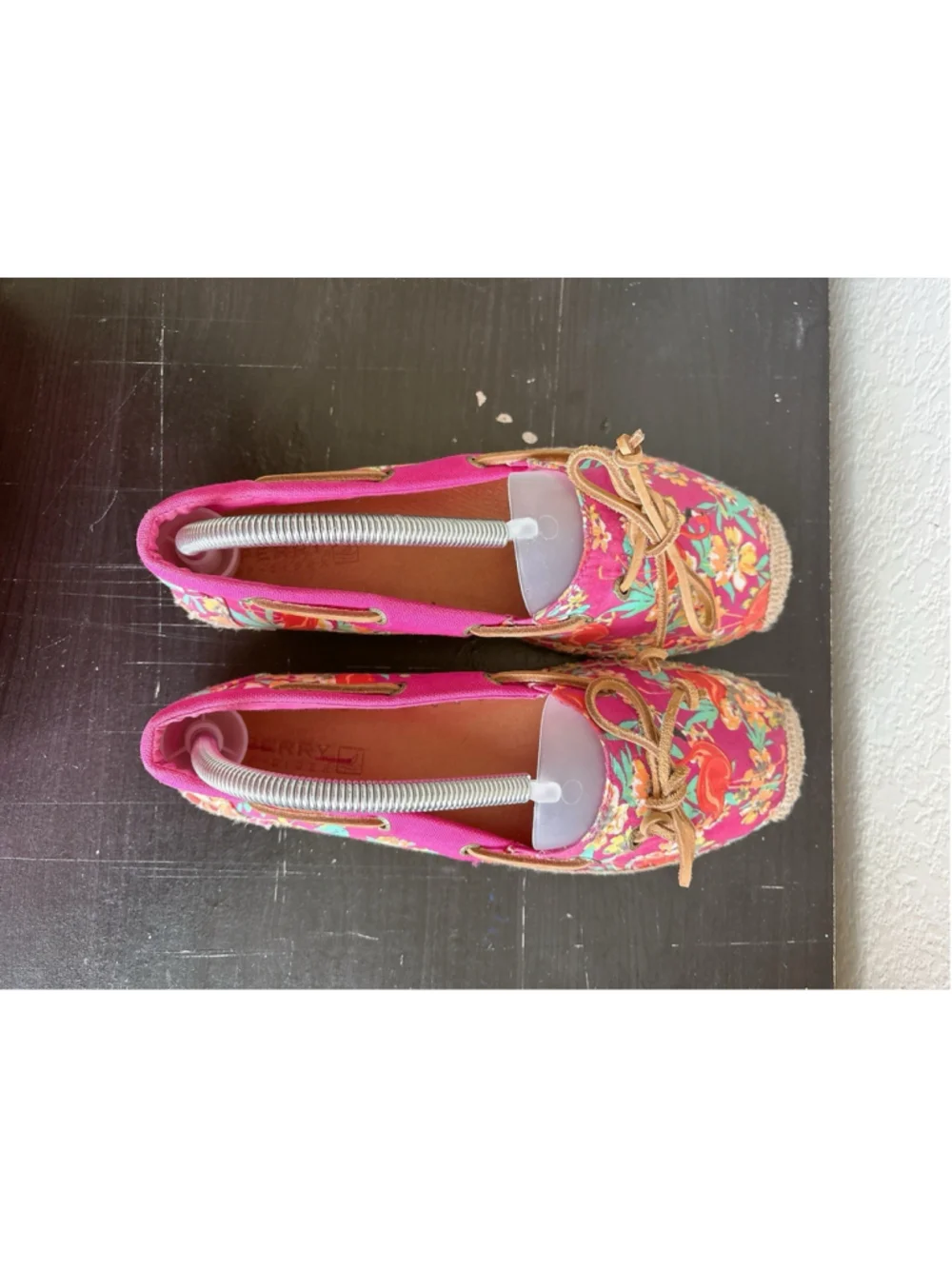Sperry Top-Sider Womens Size 9.5 Pink Floral Flamingo Tropical Espadrille Flats